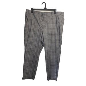 New Lane Bryant Dress Pants Women’s 22 Gray‎ Plaid Stretch Career Straight Leg
